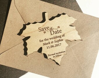 Autumn Leaf Save The Date Magnet