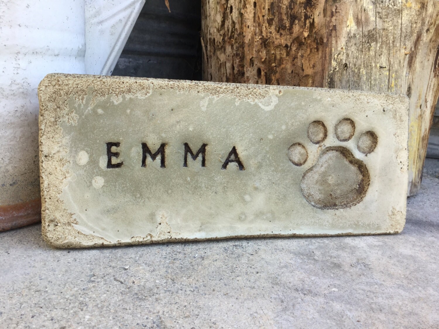 10 1/2 x 4 pet memorial garden stone/