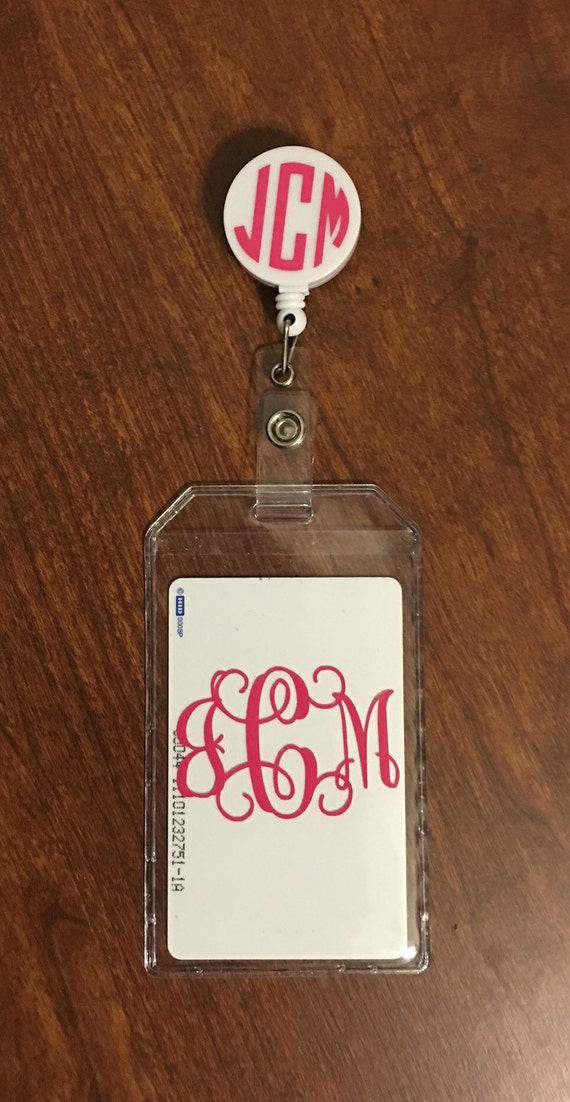 Monogrammed Badge Holder Personalized Badge Holder