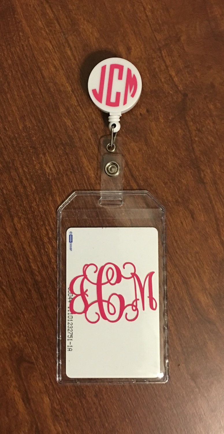 Monogrammed Badge Holder Personalized Badge Holder