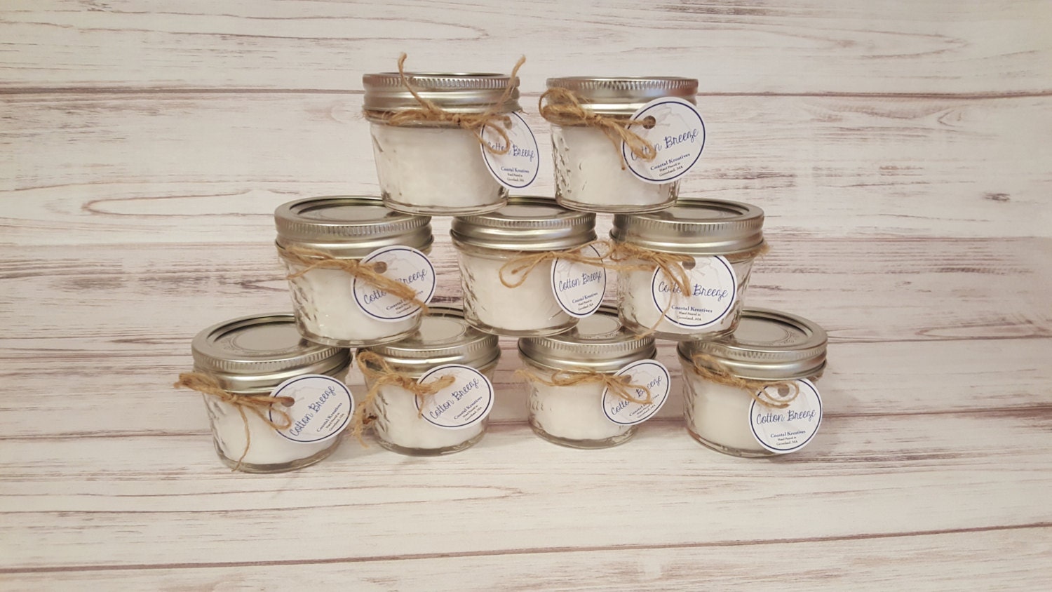 Mason Jar Candles 9 4 oz Custom Labels available Great For