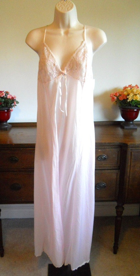 Vintage Tosca Glamorous Long Nightgown Pink by oohlalingerie