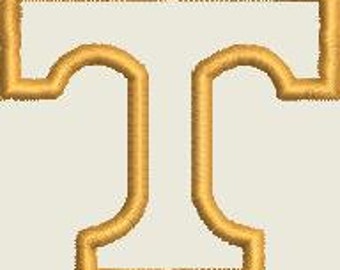 8 sizes T Tennessee Football logo Vols Applique Embroidery Design INSTANT DIGITAL DOWNLOAD 4x4 5x7 6x10 8x8