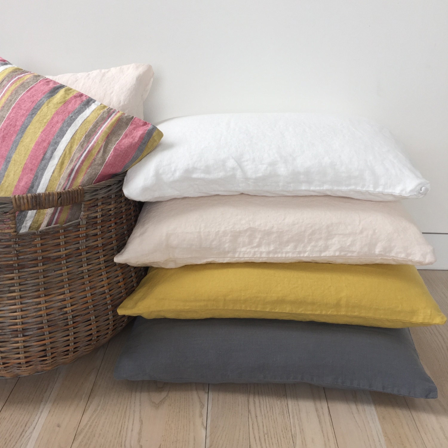 linen pillowcases with envelope closure one pair standard