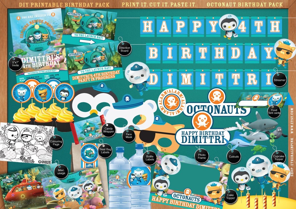 Octonauts Printable Birthday Party Pack DIY Print. Cut.