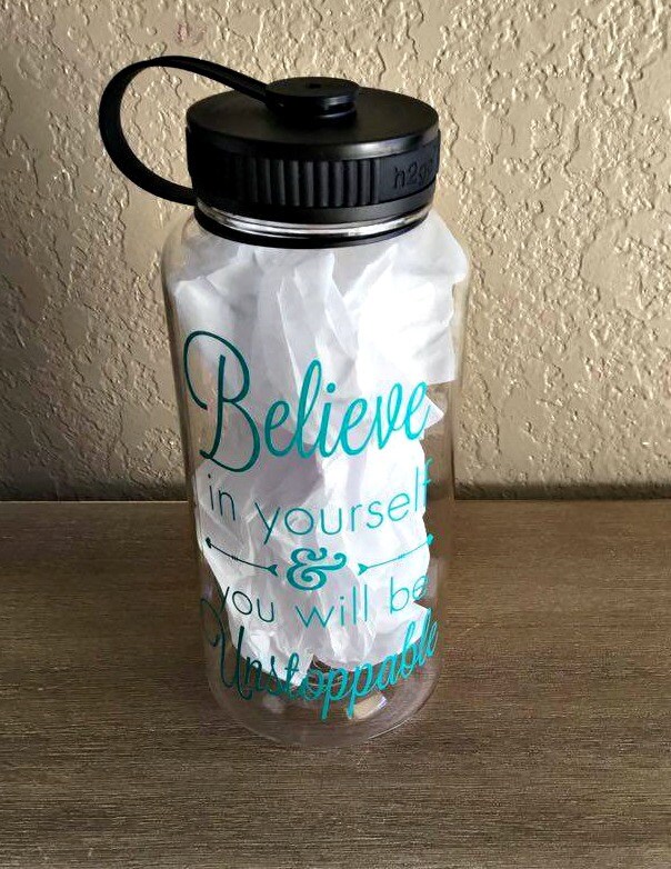 Personalized Motivational Water Bottle by MegansPlayhouse on Etsy