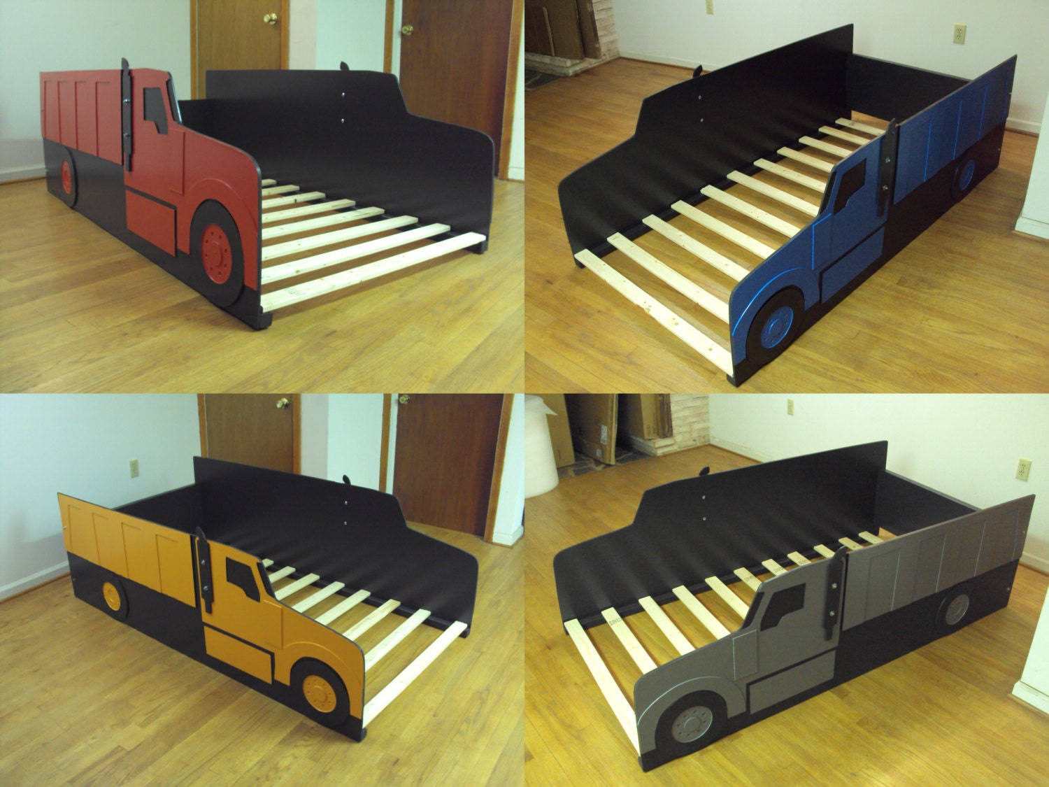 Truck twin kids bed frame handcrafted truck by TradecraftSpec