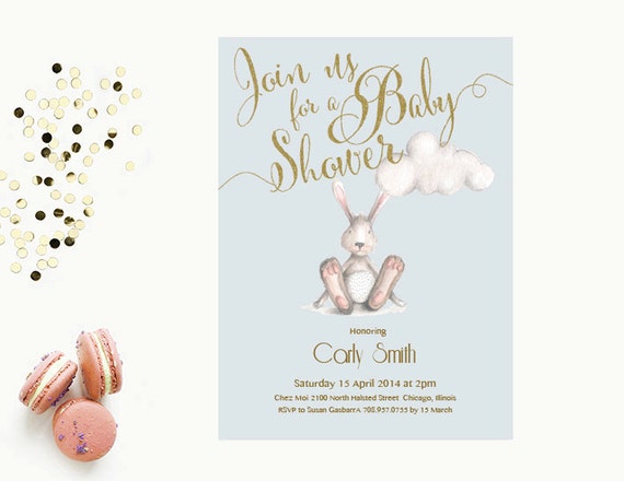 Word Template baby shower Invitation  Editable Word Template 