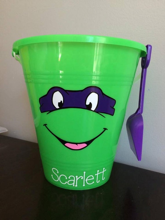 Ninja Turtle Sand Bucket and Shovel by JSDelightfulDesigns on Etsy