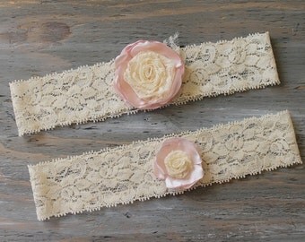 Wedding Garter Set Bridal Garter Pink Garter Weddings Lace Garter Garter Bridal Accessories Garters