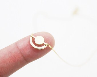 Tiny Gold Charm Necklace Bridesmaid Necklace Bridesmaid Gift Simple and Modern Everyday Necklace Delicate Necklace