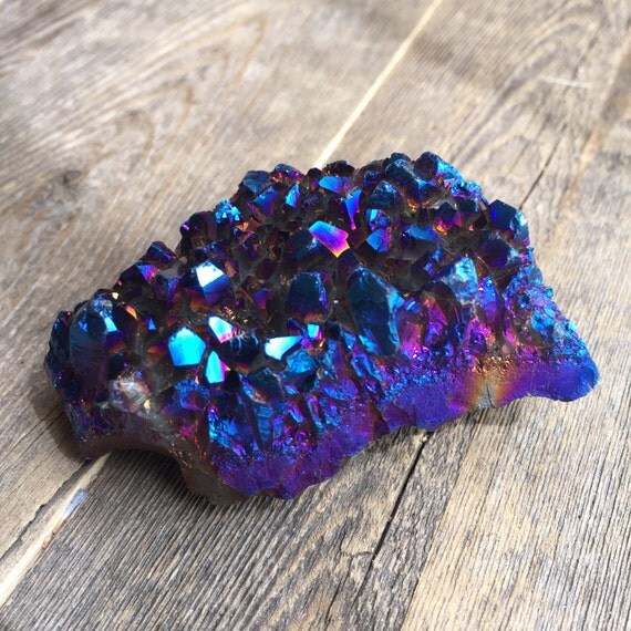 Cobalt Titanium Quartz Crystal Cluster by crystalsNcreations
