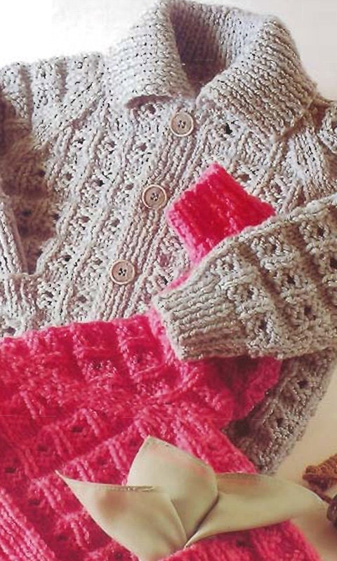 Crew Neck Jacket and Jacket With Collar Knitting Pattern