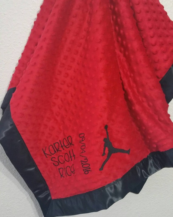 JORDAN nike jumpman Baby minky blanket any colors