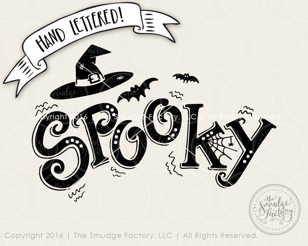 Download Spooky SVG Cut File Halloween Cutting File Hand Lettered
