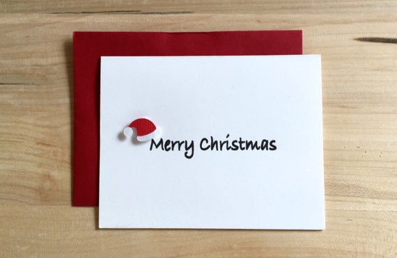 Santa Hat Holiday Christmas Card Merry Christmas by TheOwlCoves