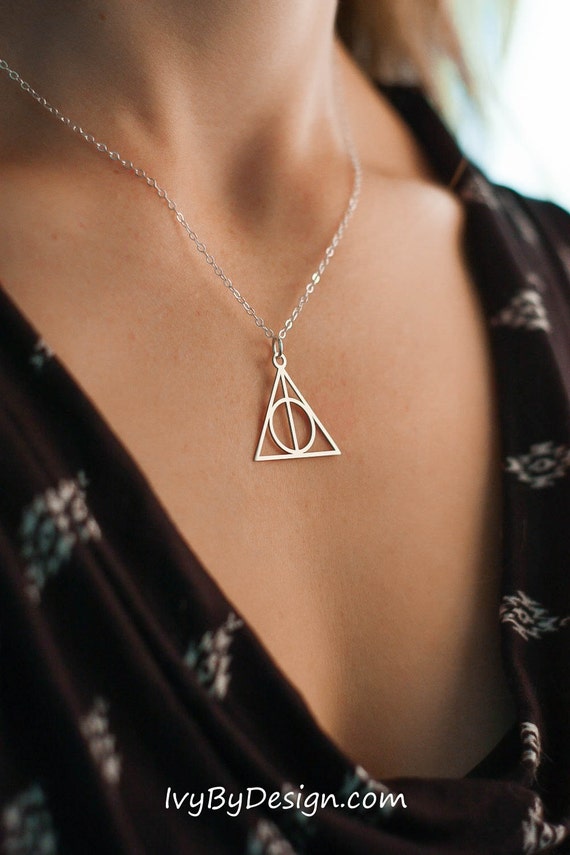 Sale Deathly Hallows Necklace Sterling Silver By Ivybydesign 1031