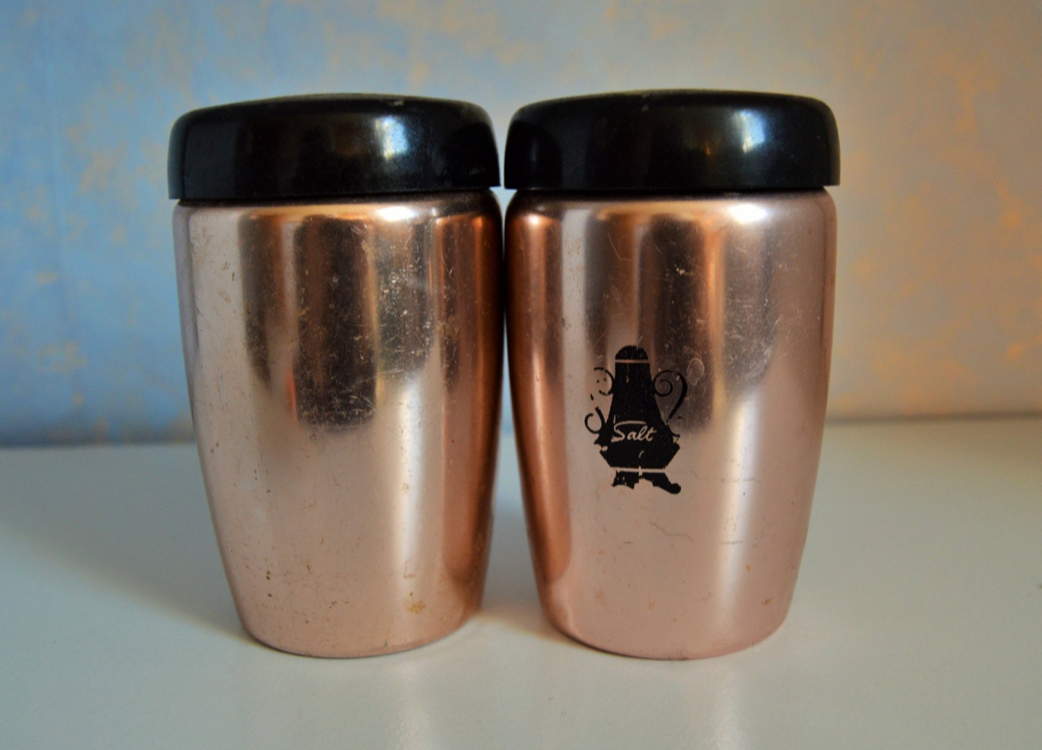 Westbend Salt and Pepper Copper Shakers Vintage by Trashtiques