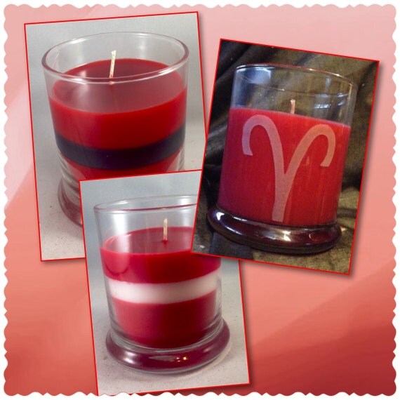 Ships Free Aries Candles 8oz Zodiac Etched by StarFlameCandles