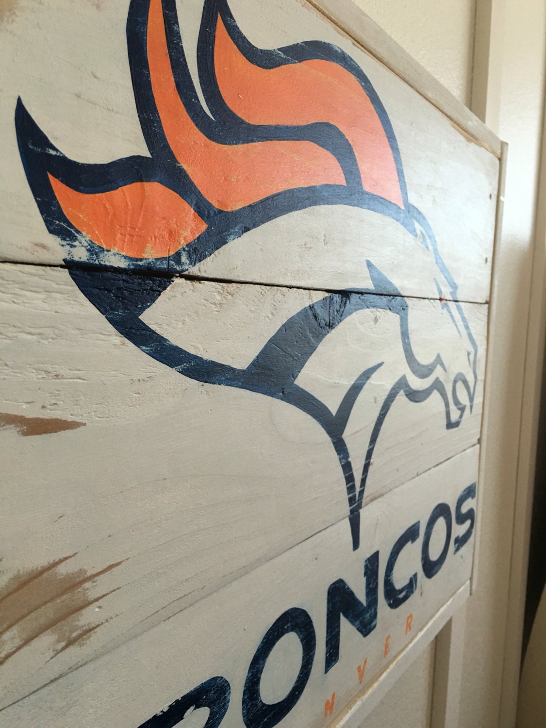 Denver Broncos Reclaimed Wood Sign Wall Decor By Hurleyandco