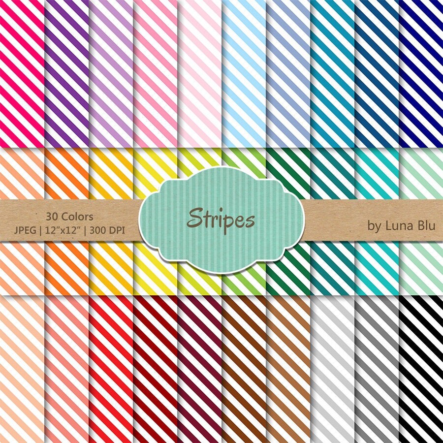 Stripes Digital Paper pack: Rainbow Stripes