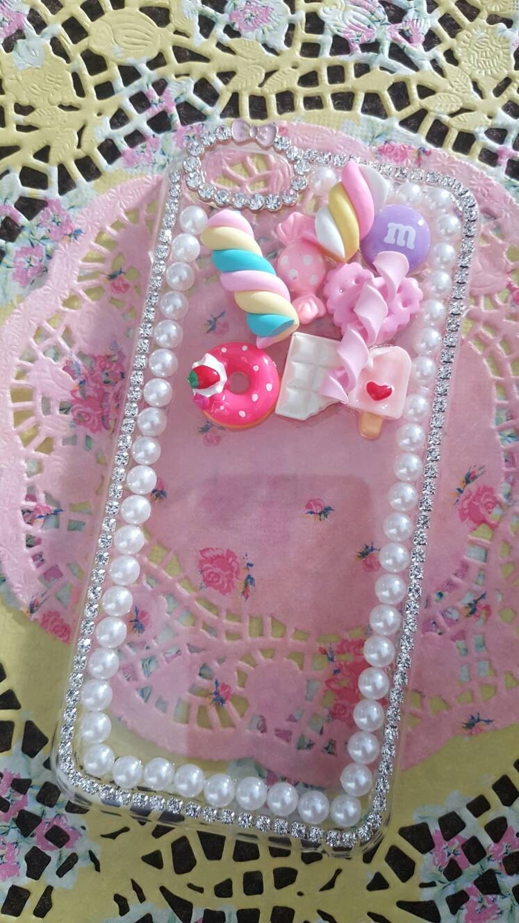 Sweetheart candy phone case Decoden and rhinestone available