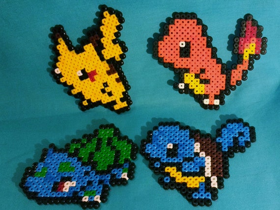 Pokemon Original starters Hama Beads Kanto sprites