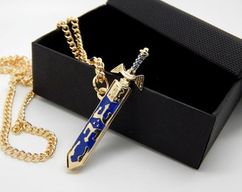 Ledend of Zelda Necklace - link's sword - master sword - jewelry necklace gift - triforce