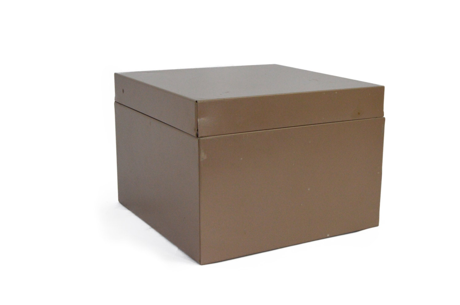 Index card large box vintage metal index card organizer box