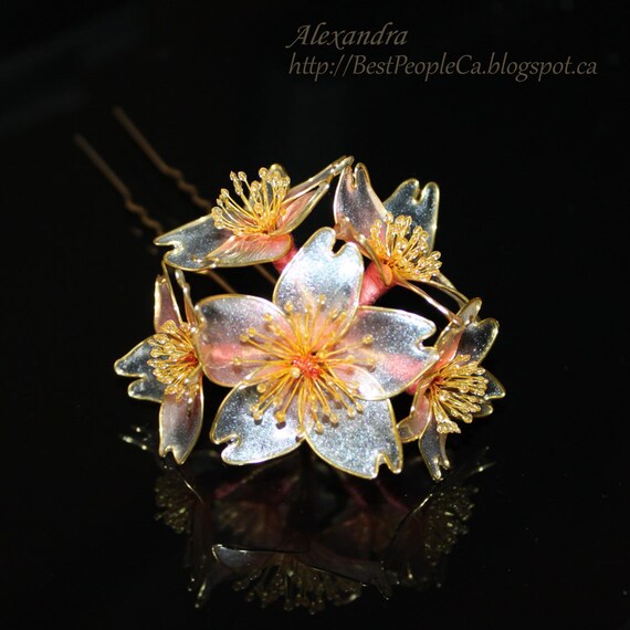 OOAK Resin Japanese Kanzashi Hair Stick Wedding Accessories