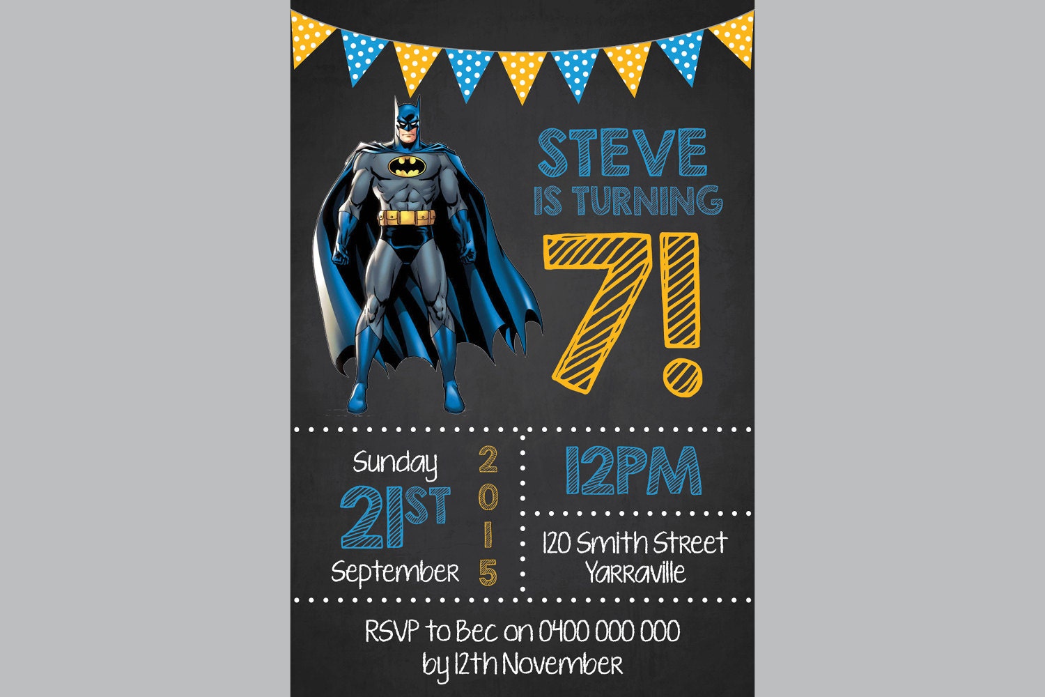 Free Personalized Batman Invitations 5