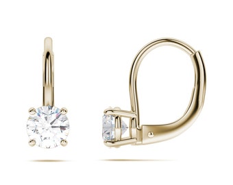 1.60 CT Brilliant Round Cut Drop Dangle Leverback Earrings 14K Yellow Gold Summer Jewelry Gift