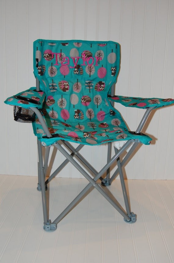 Personalized Toddler Girls Racoon Folding/Camping Chairs