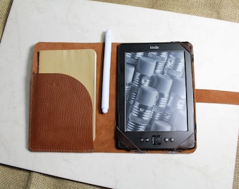 Kindle Voyage case - chrome tan italian leather RUSSET - Kindle case - kindle cover - Handmade by Valentina.