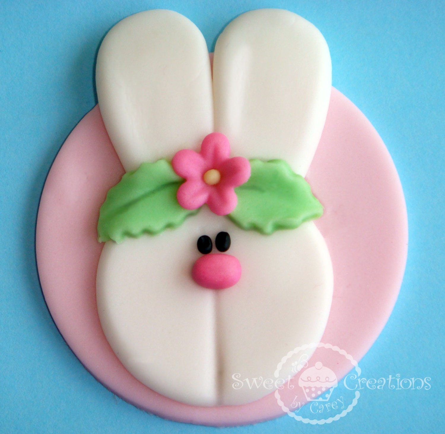 Fondant Bunny Easter Cupcake Toppers by SweetCreationByCarey