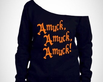 womens off shoulder halloween shirt / amuck / Womens halloween shirt