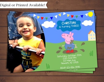 Peppa Pig Birthday Invitation - Brother George Birthday Invitation