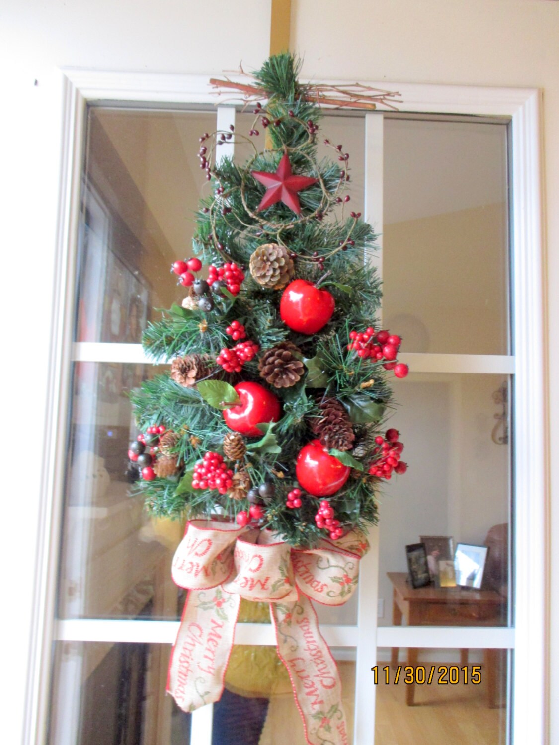 christmas tree wreath christmas door swag holiday door christmas tree wreath christmas door swag holiday door