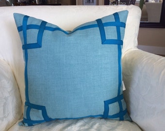 Fall HGTV Feature Pillow,Lattice Bordered Outdoor Pillow, Cover, Cushio n, Outdoor Decor, Patio Pillow, Porch Pillow, All Weather Pillow