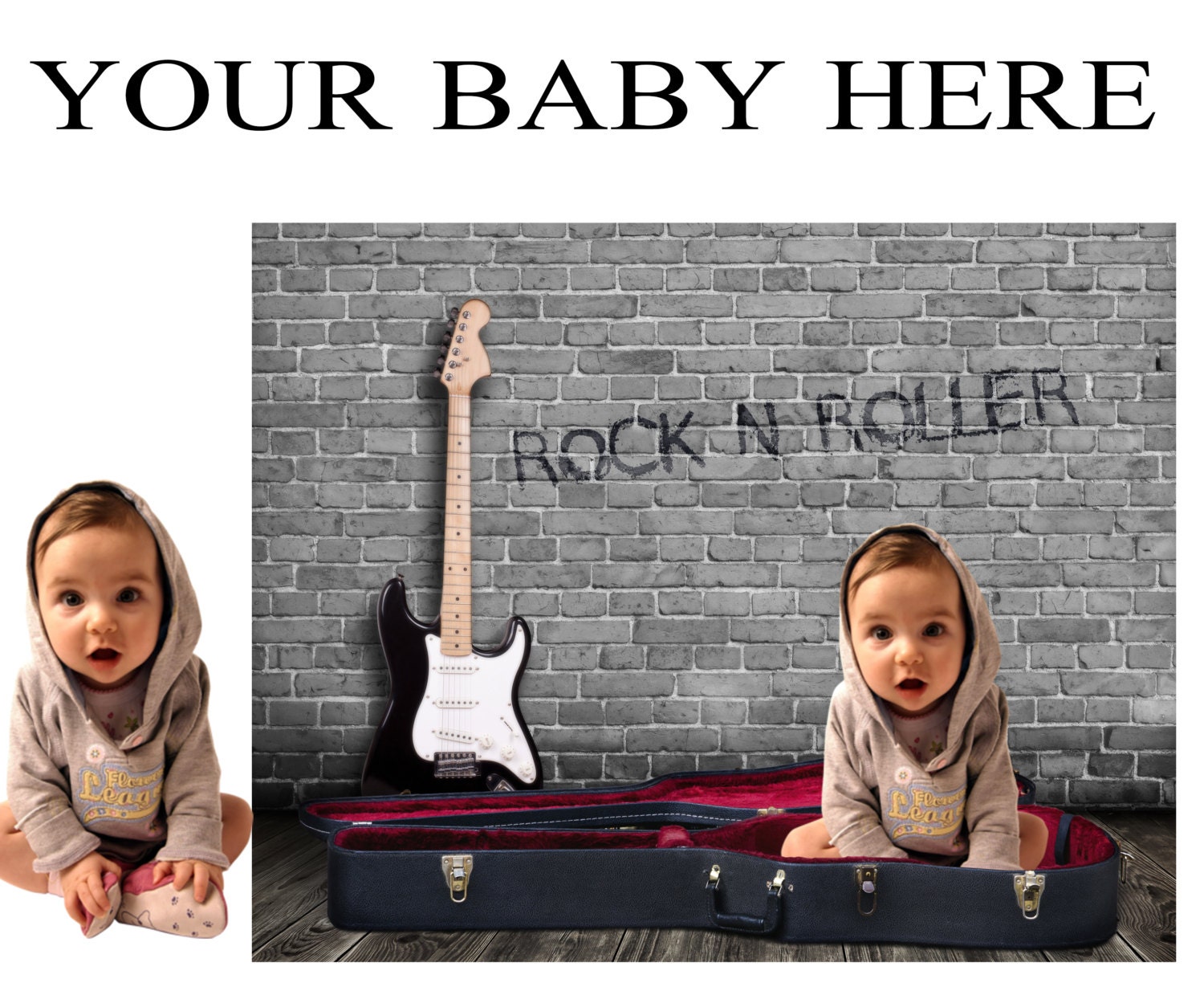 Rock and Roll Custom Baby Photo YOUR BABY in This Background