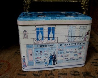 French Vintage Tin, Vintage French Tin, Decorative Tin, Kitchenalia, French Decor, French Style, French Home, French Kitchen, Storage Tin