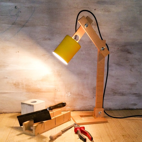 Yellow desk lamp recycled cans recycle can lamps lighting