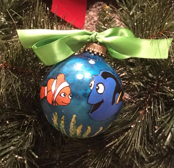 personalized nemo and dory ornament hand painted glass personalized nemo and dory ornament hand painted glass