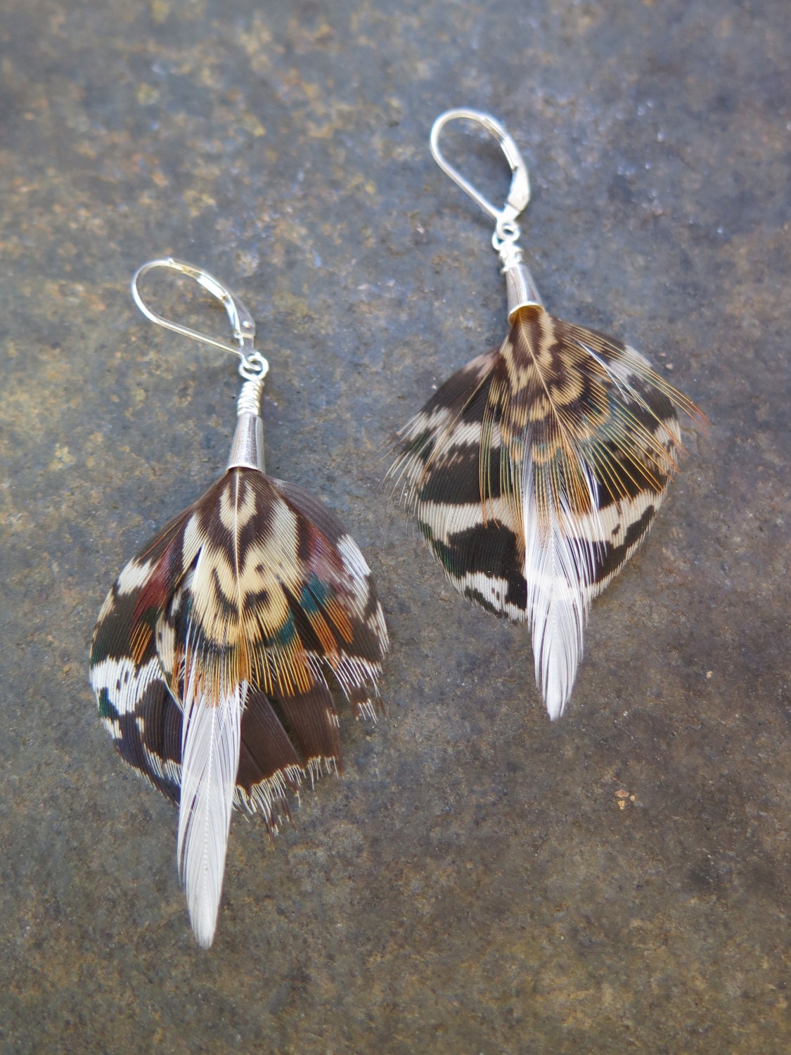 Feather Earrings Real Feather Earrings Sterling Silver