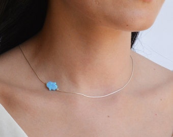 Silver necklace hamsa,hamsa necklace,opal necklace,hand of Fatima necklace,evil eye,delicate silver necklace,hamsa pendant,silver necklace