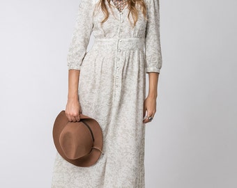 Bohemian Maxi Dress Floral Long Dress For Women Boho Dress Buttoned Dress Vest Romantic Flower Dress Loose Fit Dress