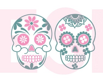 Sugar Skull SVG, DXF, EPS,cutting files use with Silhouette Studio & Cricut Design space. Halloween svg, Day of the dead svg.
