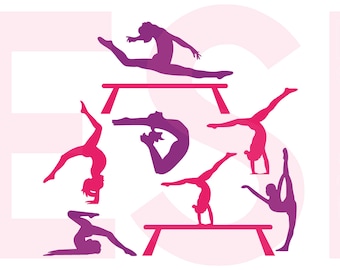 Gymnast svg, Gymnastics svg, Dance svg, Sports svg, Designs, SVG, DXF, EPS, cut files for Silhouette Studio & Cricut Design Space.
