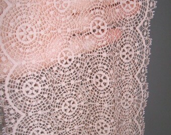 RESERVED 3.5 yards Beige french lace trim by the yard (N3)/ stretch lace trim