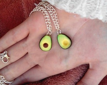Avocado Friendship necklaces Couple BFF best friends Valentine's day Guacamole